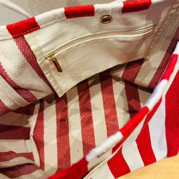 JOSIE MARAN Bold Red and White Tote - Picture 2 of 6